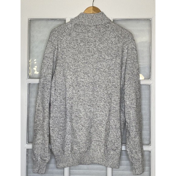 Izod Sweater Mens  1/4 Grey Button Pullover Casual Knit Size XL - NWT - Picture 3 of 7